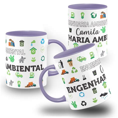 Caneca Profissão Engenharia Ambiental Amo personalizado Produtos