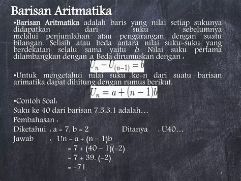 barisan  deret aritmatika  geometri pptx