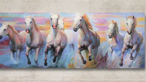 7 Running Horses Painting at PaintingValley.com | Explore collection of ...