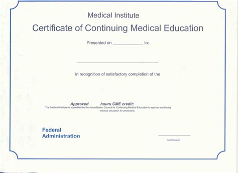 Cme Certificate Template