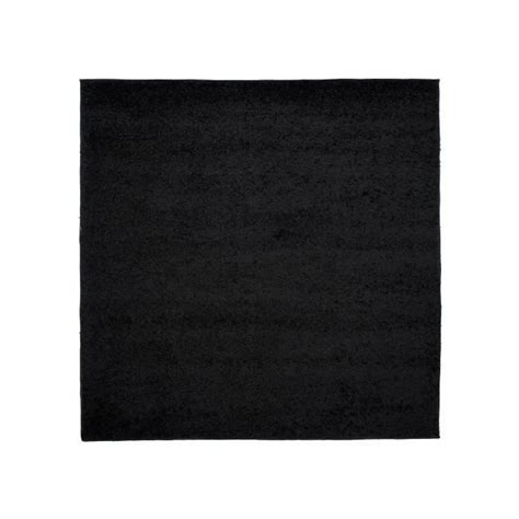 Tapiso Tapis Salon Carr Shaggy Poils Longs Delhi Noir Unicolore