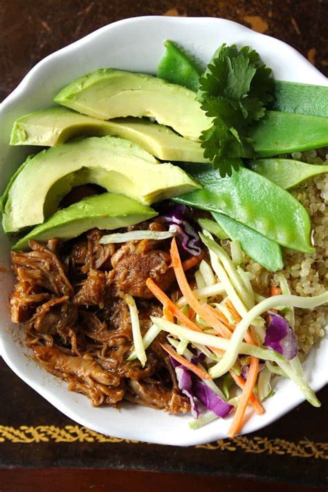 Slow Cooker Chinese Chicken Quinoa Bowls Smile Sandwich