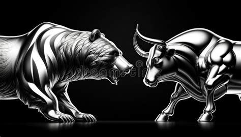 Bull Vs Bear Symbols Of Stock Market Fierce Market Battle In Gold