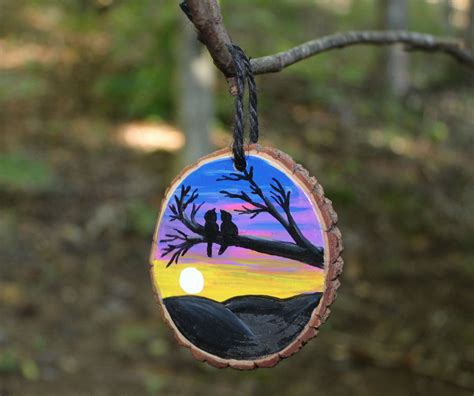 Wood Slice Christmas Ornament Hand Painted On Nc Sour Wood Check Out