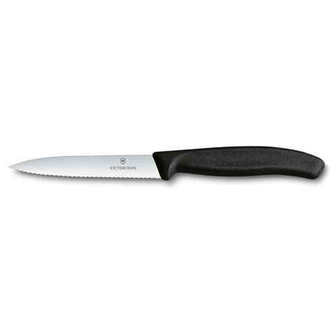 Couteau office Victorinox Swiss Classic lame dentée 10 cm manche noir