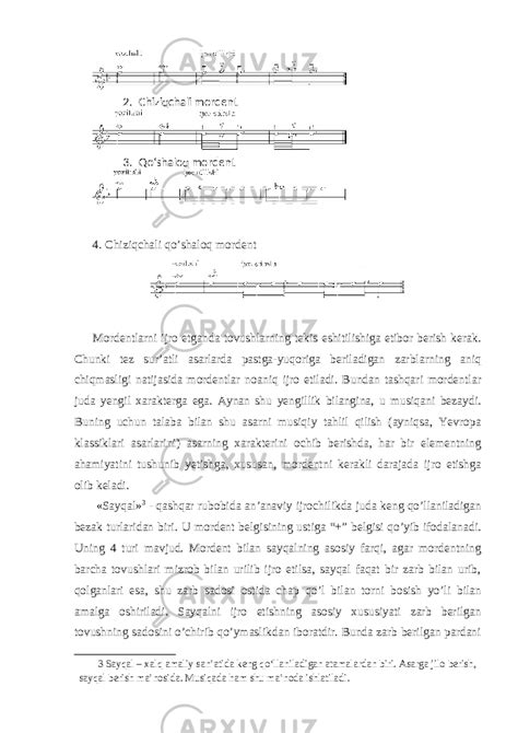 Milliy musiqa namunalarining ijrochilik uslublari. musiqiy bezaklar ...
