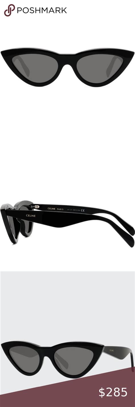 Celine Cateye Sunglasses Black Cateye Sunglasses Mirror Tint Lenses Like New Celine