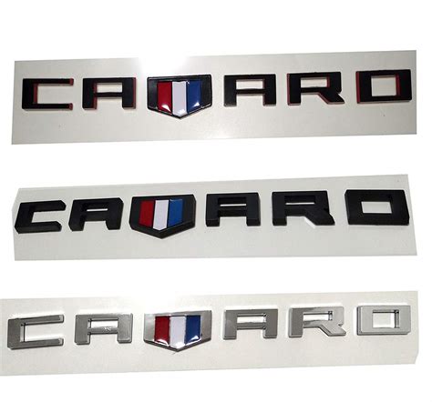 2Pc Black Red Yuauto OEM CAMARO Letter Emblem Badges 3D Badge