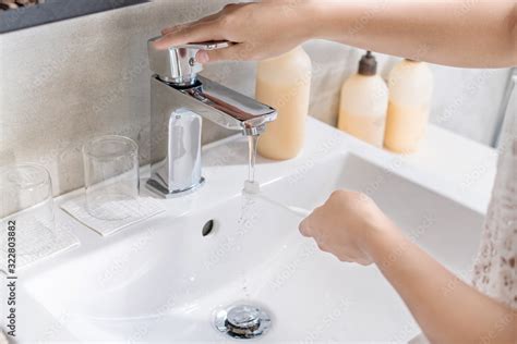 Dental Care Woman Hands Is Holding Toothbrush With Toothpaste In