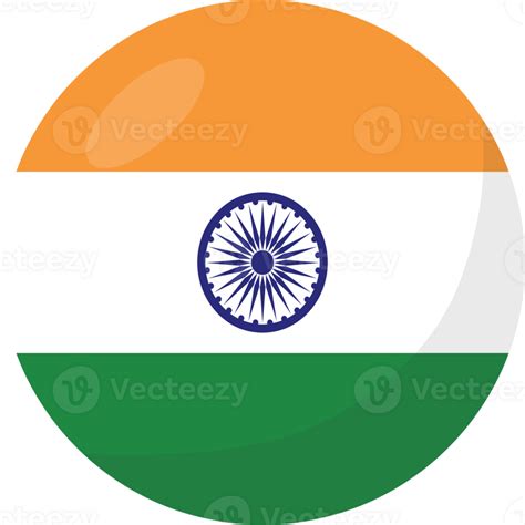 India flag circle 3D cartoon style. 33136079 PNG