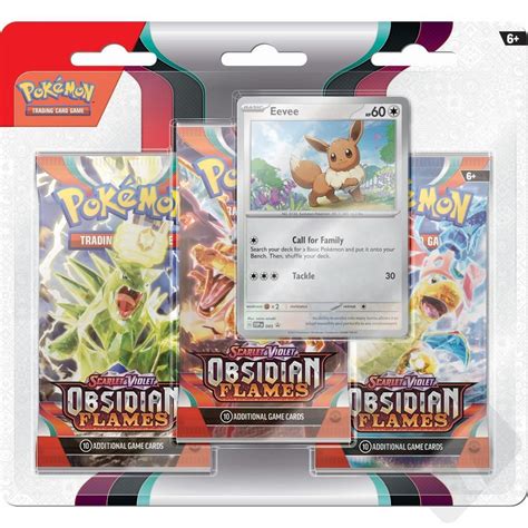 Pokémon TCG Scarlet Violet Obsidian Flames 3 Pack Blister Eevee