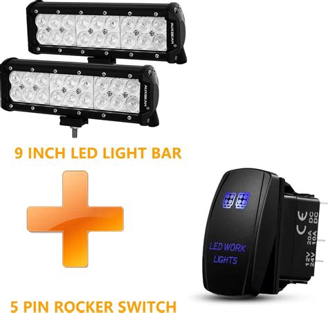 Buy Auxbeam LED Light Bar 9 Inch 54W Led Light Pods Off Road Lights