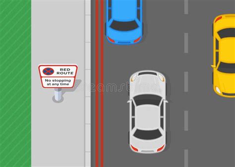 Safe Driving Tips And Traffic Regulation Rules Top View Of A Traffic