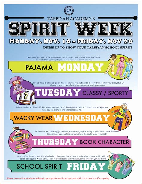 Spirit Week Poster Template