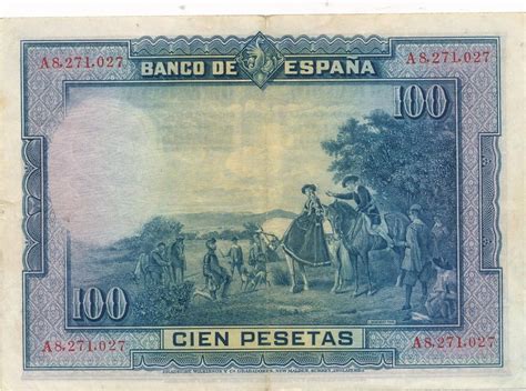 Spanien 100 Pesetas 1928 Gervantes MA Shops