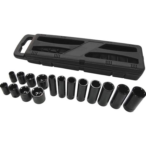 Ironton Standard And Deep Impact Socket Set — 16 Pc 3 8in Drive Metric Northern Tool