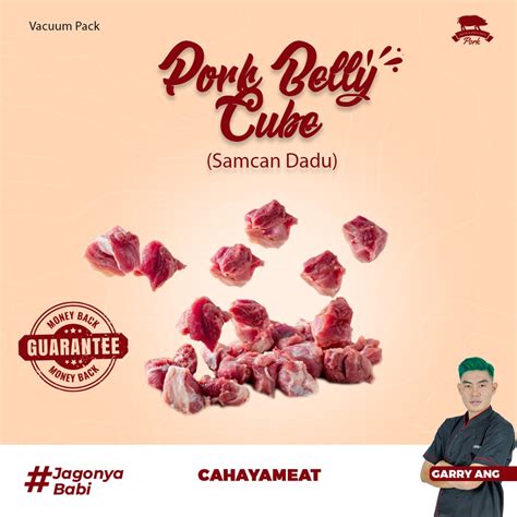 Jual Daging Samcan Babi Import Potong Dadu Import Pork Belly Cube Kg