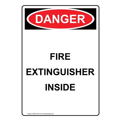 Portrait OSHA Fire Extinguisher Inside Sign ODEP-31032