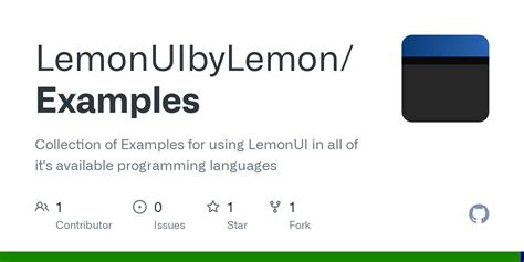 GitHub - LemonUIbyLemon/Examples: Collection of Examples for using LemonUI in all of it's ...