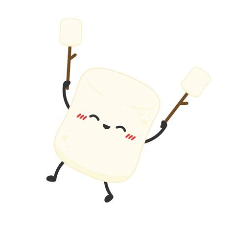 Marshmallow cartoon. marshmallow character design. Marshmallow vector ...