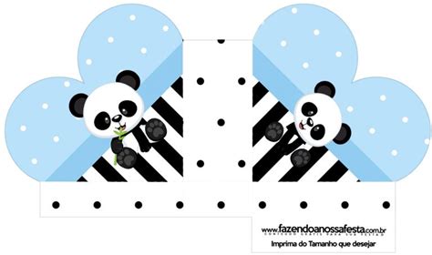 Caixa Coracao Panda Azul Menino Fazendo A Nossa Festa