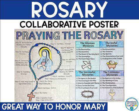 Praying The Rosary Collaborative Poster Catholic Etsy