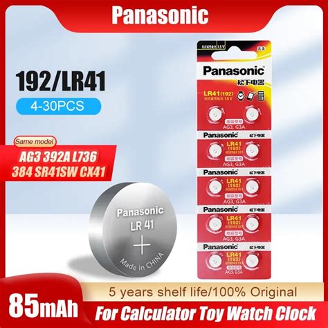 Panasonic 192 Lr41 Ag3 Sr41 392 392a 384 L736 1 5v Alkaline Button Coin Cell Battery For Toy