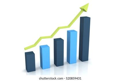 D Business Graph Rising Arrow Stock Illustration Shutterstock