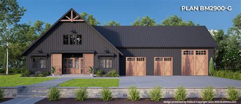 Bm G Barndominium Buildmax House Plans Farmhouse Floor Plans