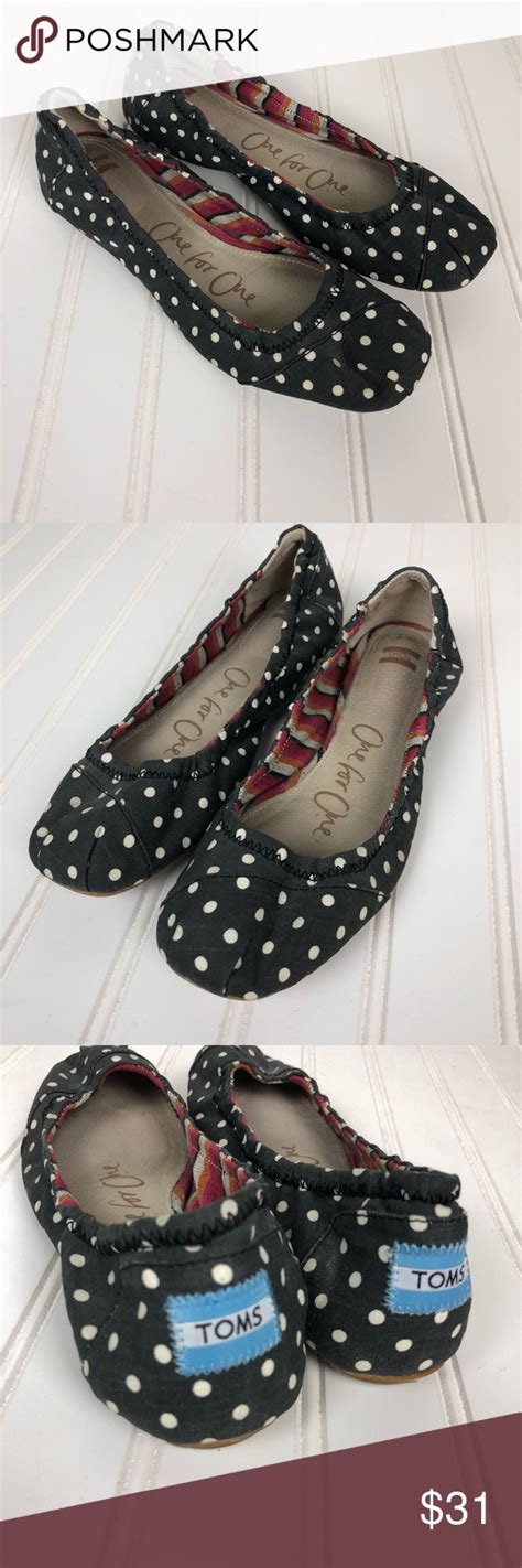 Sale 💝toms One For One Polka Dot Ballet Flats Ballet Flats Flat Shoes Women Womens Toms