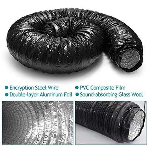 4 Inch Noise Reducer Hose Hg Power 4 Feet Long Pvc Duct Silencer Flexible Ducting For Inline