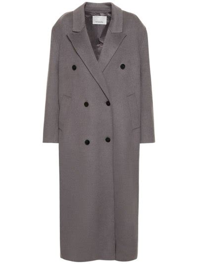 Gaia Double Breasted Wool Long Coat The Frankie Shop Women