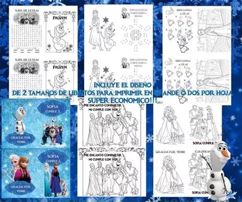 Frozen Kit Imprimible Librito Para Colorear Personalizado En Venta En