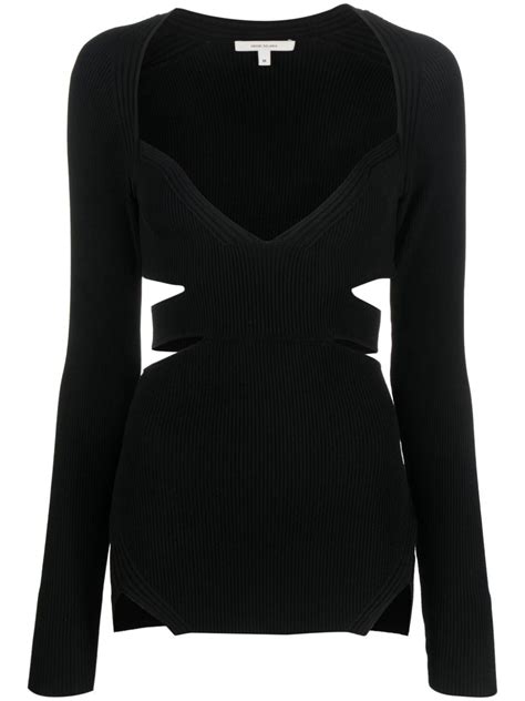 Nensi Dojaka Cut Out Knitted Top Black Farfetch Uk