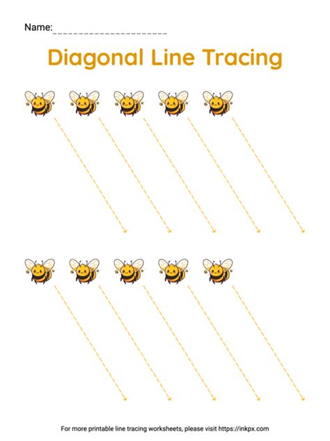 Free Printable Colorful Right Diagonal Line Tracing Worksheet · Inkpx