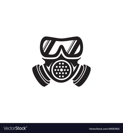 Gas Mask Icon Silhouette Isolated Royalty Free Vector Image