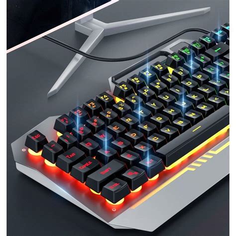 Membrane Gaming Keyboard Gaming Mouse Membrane Feeling RGB LED Backlit ...