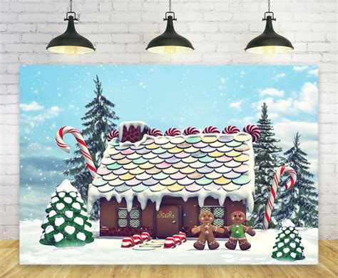 Christmas Gingerbread House Photography Backdrop M9 23 Dbackdrop