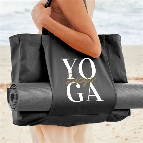 Personalised Yoga Name Organic Yoga Tote Bag Name Design Organic Cotton