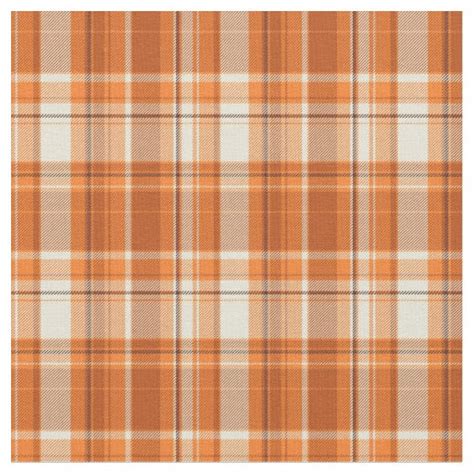 Orange Plaid Fabric Zazzle