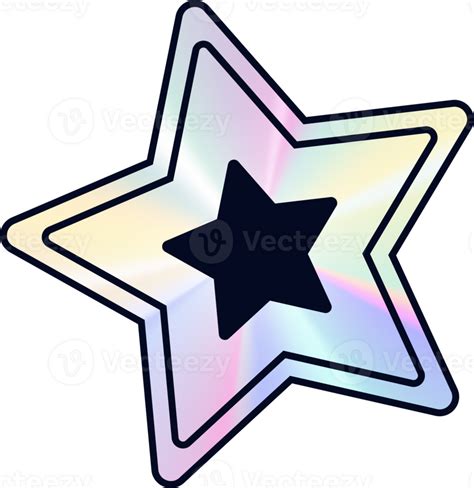 Y K Holographic Sticker Star Png