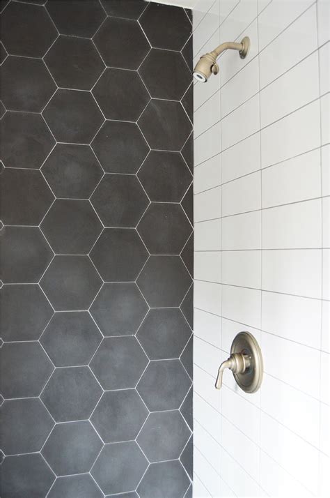 Gray Hexagon Tile Shower Floor