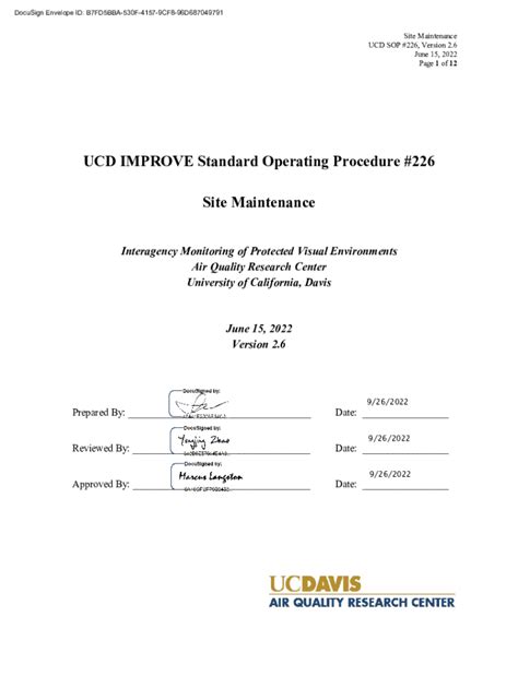 Fillable Online Ucd Improve Standard Operating Procedure Fax Email