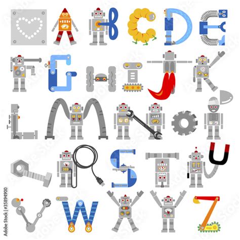 ROBOT ALPHABET Buy This Stock Vector And Explore Similar Vectors At