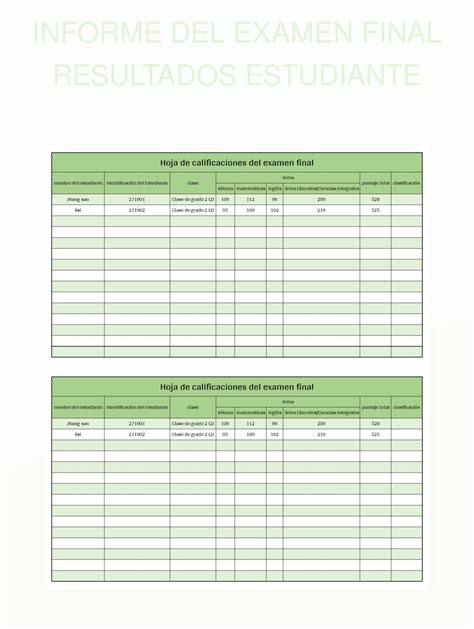 Plantilla De Boleta De Calificaciones Excel