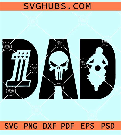 Motorcycle Dad Svg Biker Dad Svg Biker Skull Svg