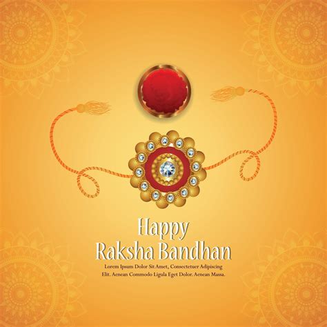 Happy Raksha Bandhan Celebration Greeting Card With Vector Crystal