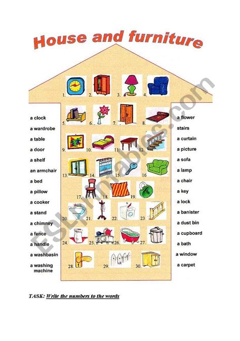 House And Furniture 1 ESL Worksheet By Janka K