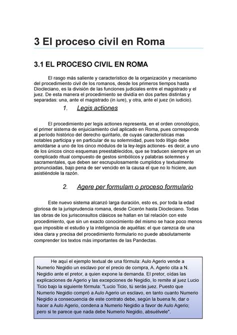 El Proceso Civil En Roma De Esta Manera El Procedimiento Se En Dos