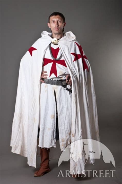 Armstreet Knight Crusader Templar Medieval Cotton White Cloak With